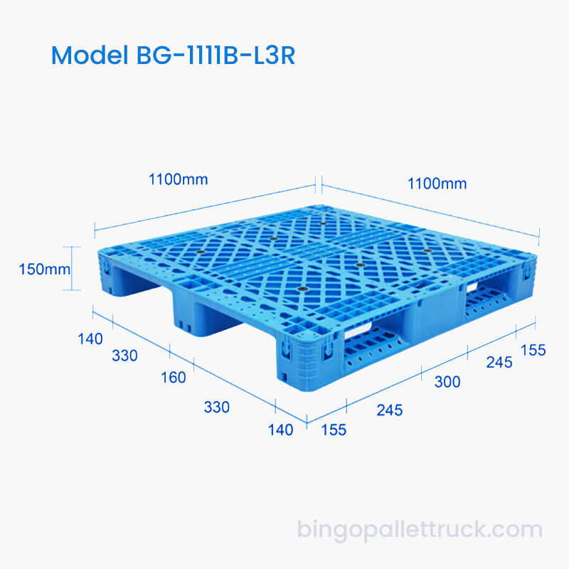 Pallet nhựa 1100x1100mm Á hậu 3 có cốt thép cho hậu cần