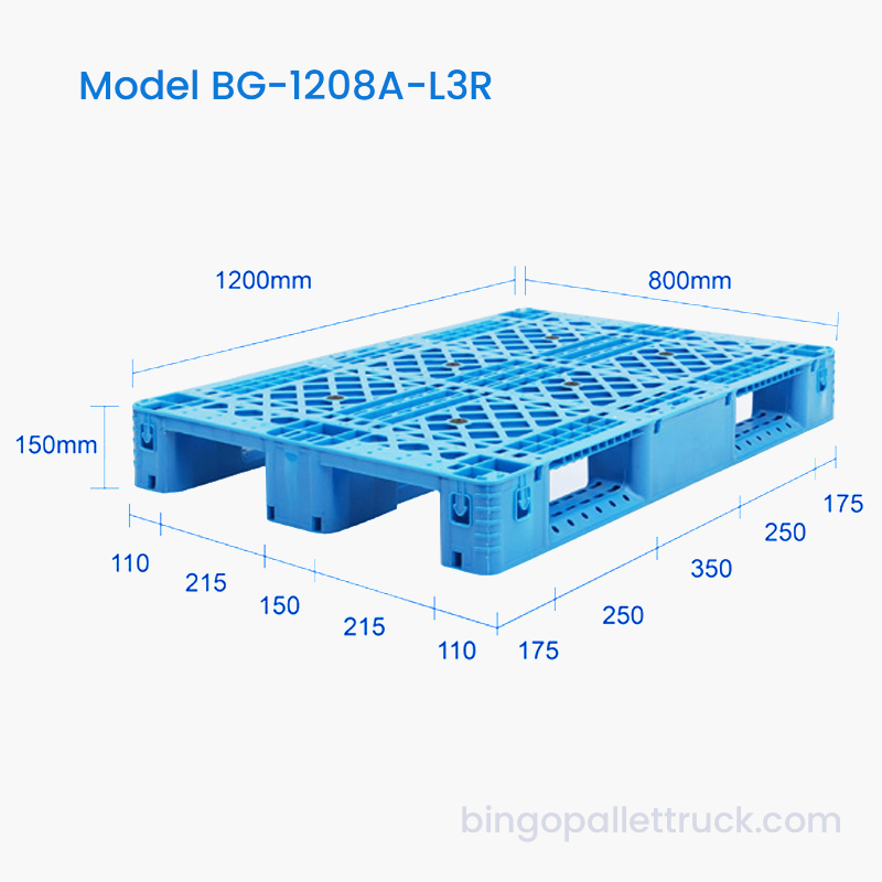 Pallet nhựa 3 người chạy nhẹ 1200x800mm