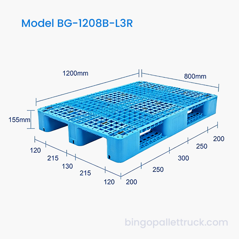 Pallet nhựa 3 tầng 1200x800mm cường độ cao với tuổi thọ dài