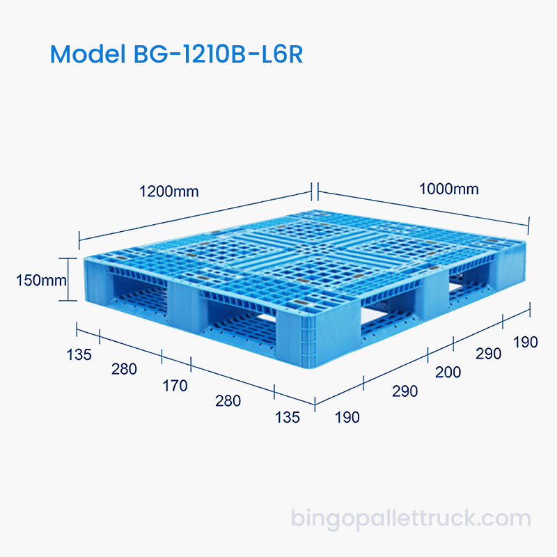 Pallet nhựa hạng nhẹ sáu người chạy 1200 × 1000mm