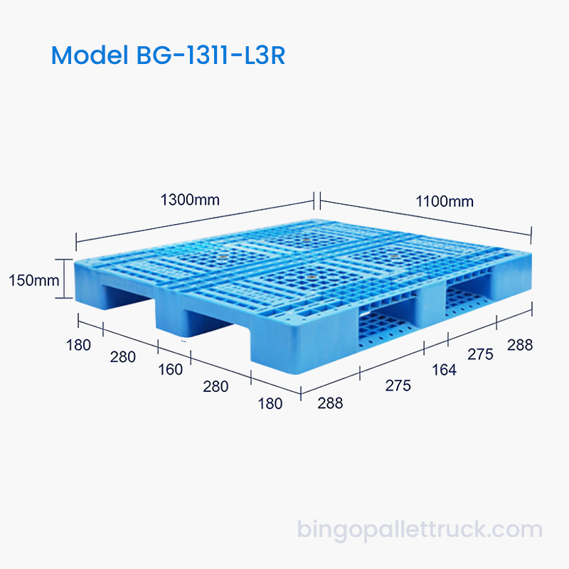 Pallet nhựa HDPE 3 tầng 1300×1100mm