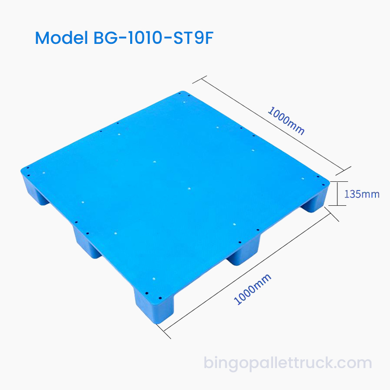 Pallet nhựa HDPE 9 chân phẳng 1000x1000mm