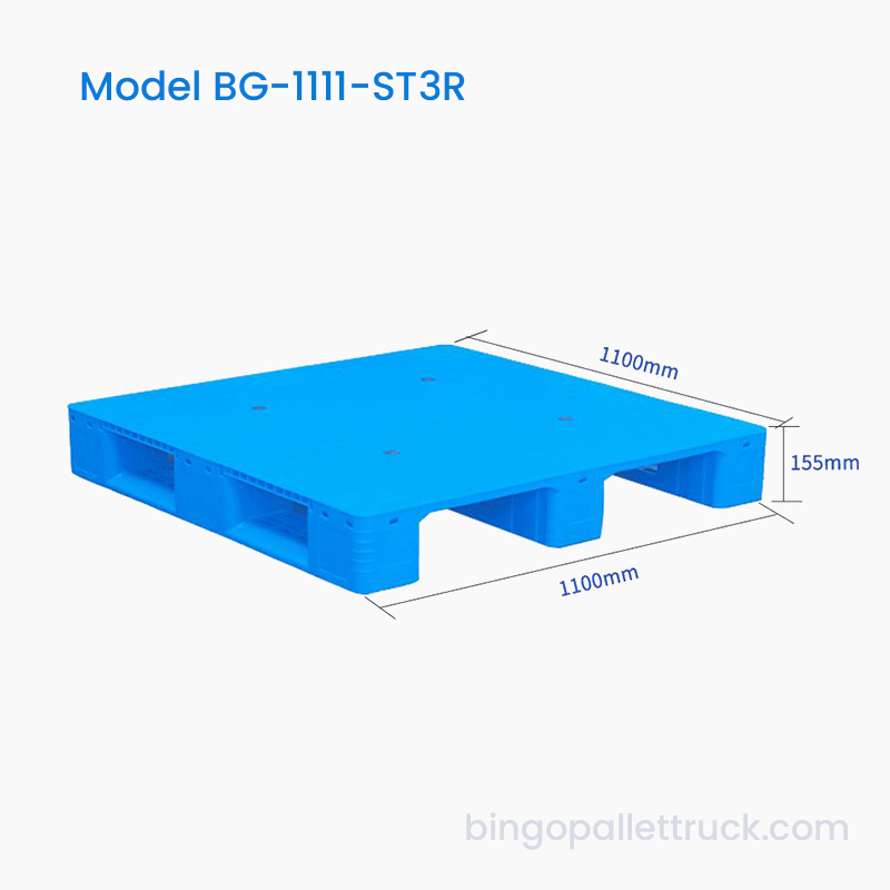 Pallet nhựa 3 vận động viên hàng đầu 1100 × 1100mm