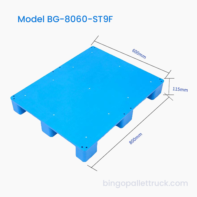 Pallet nhựa nhẹ 9 chân 800×600mm