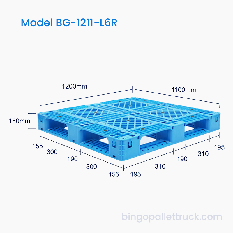 Pallet nhựa 1200x1100mm có thể tái chế thân thiện với môi trường để phục vụ hậu cần bền vững