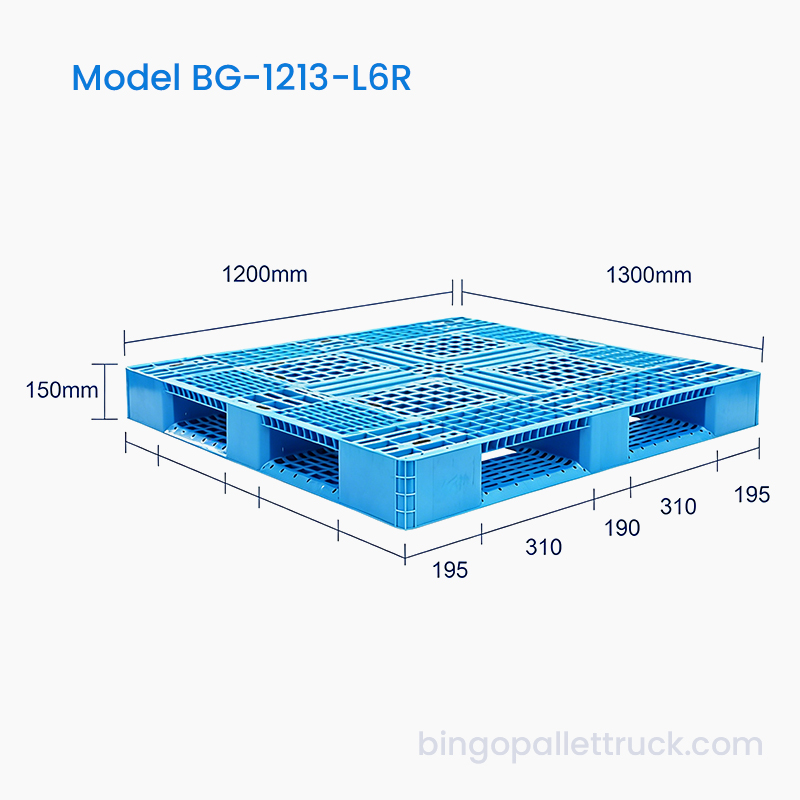 Pallet nhựa sáu người chạy nhẹ 1200x1300mm