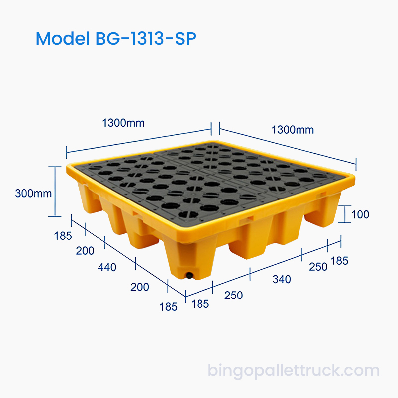 Pallet chống tràn 1300x1300mm cho 4 thùng