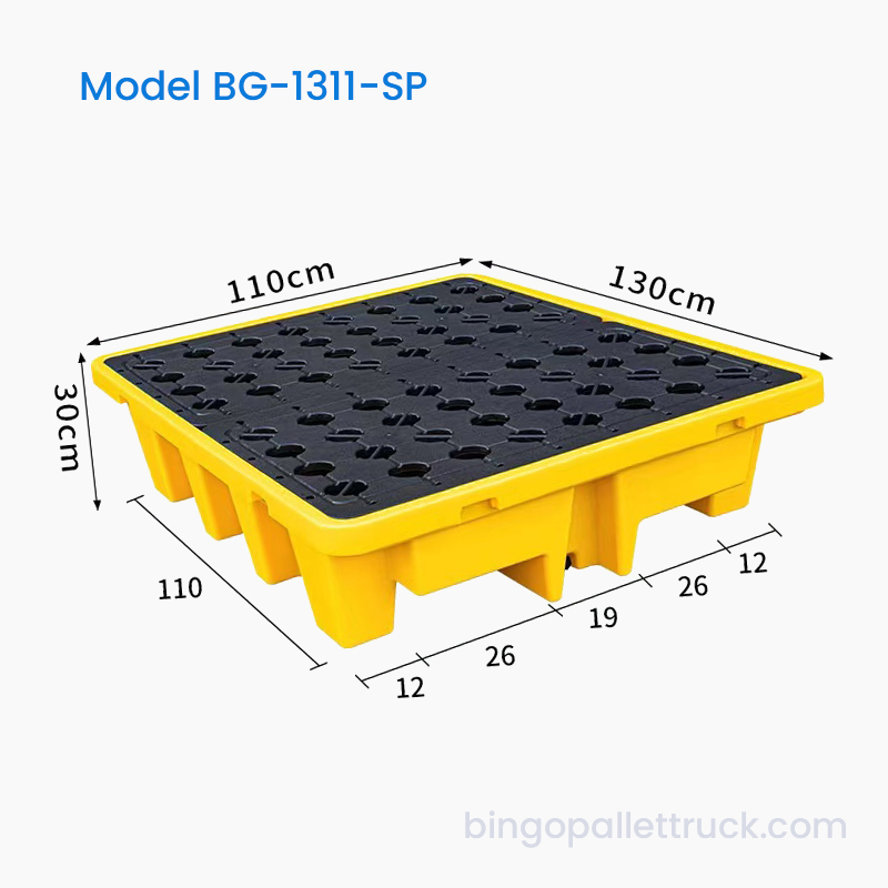 Pallet nhựa chống rò rỉ 1300x1100mm có bề mặt lưới cho túi IBC