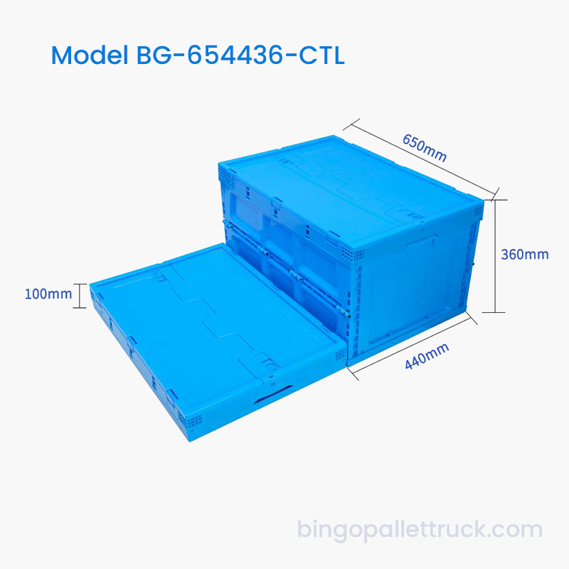 Hộp tote nhựa có thể gập lại 80L có nắp cho kho