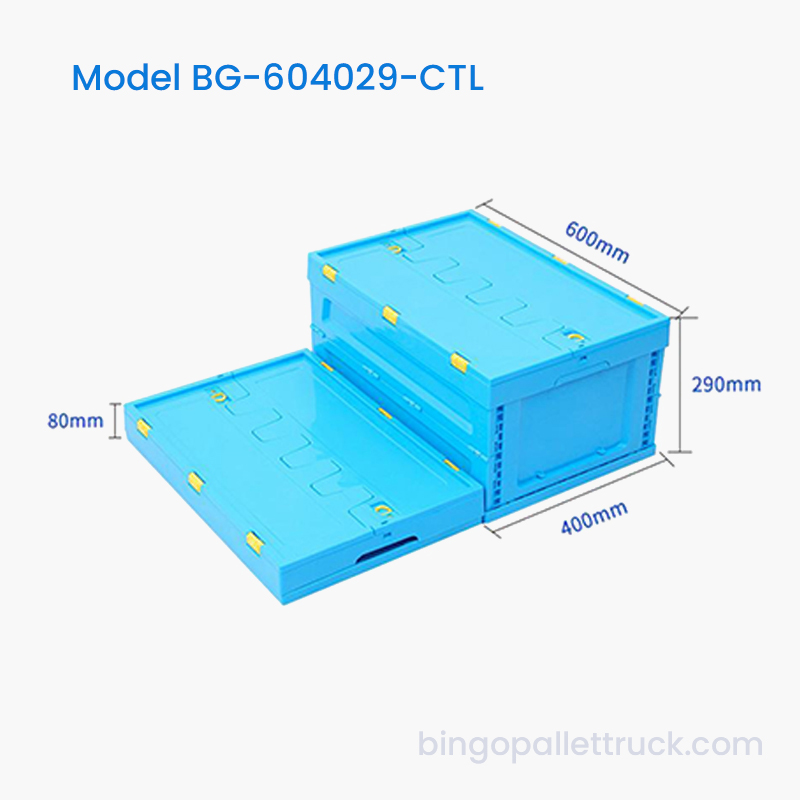 Tote nhựa có thể gập lại tiết kiệm không gian 53L có nắp cho kho