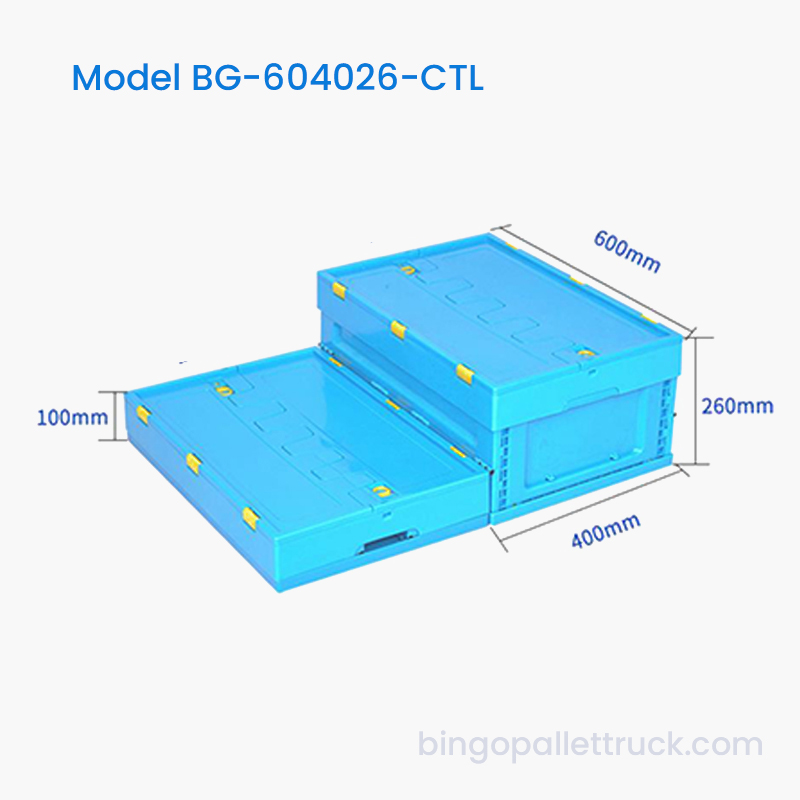 Tote nhựa có thể gập lại 47L có nắp để lưu trữ hậu cần