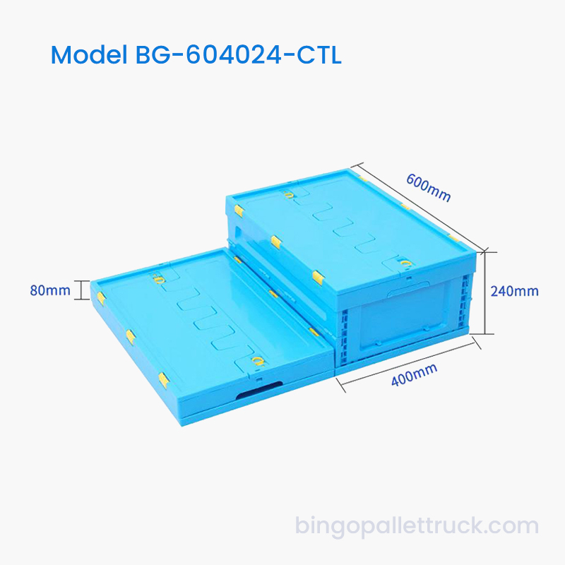 Tote nhựa có thể gập lại dung tích cao 42L có nắp để hậu cần