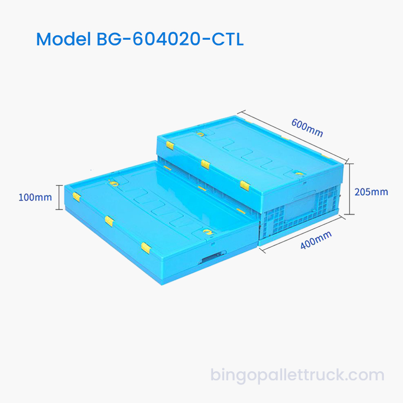 Tote nhựa có thể gập lại 36L có nắp cho hậu cần công nghiệp