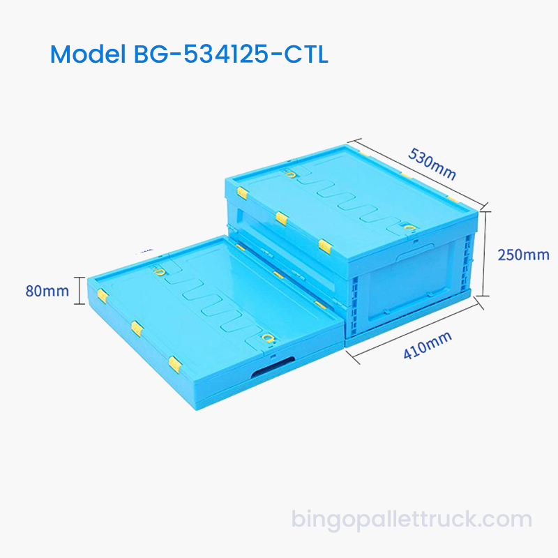 Tote nhựa có thể gập lại tiết kiệm không gian 42L có nắp để hậu cần