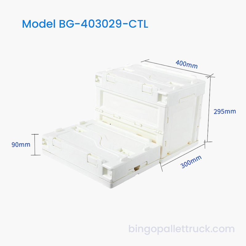 Tote nhựa gấp 28L có nắp để vận chuyển