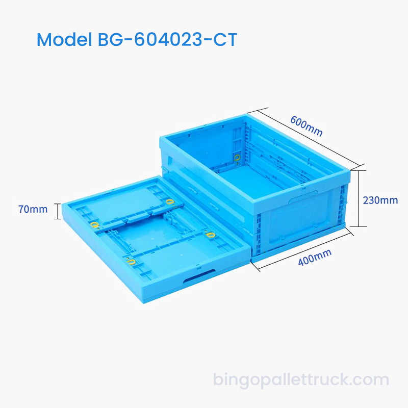 Hộp tote nhựa có thể gập lại 42L để phân loại hàng hóa trong kho