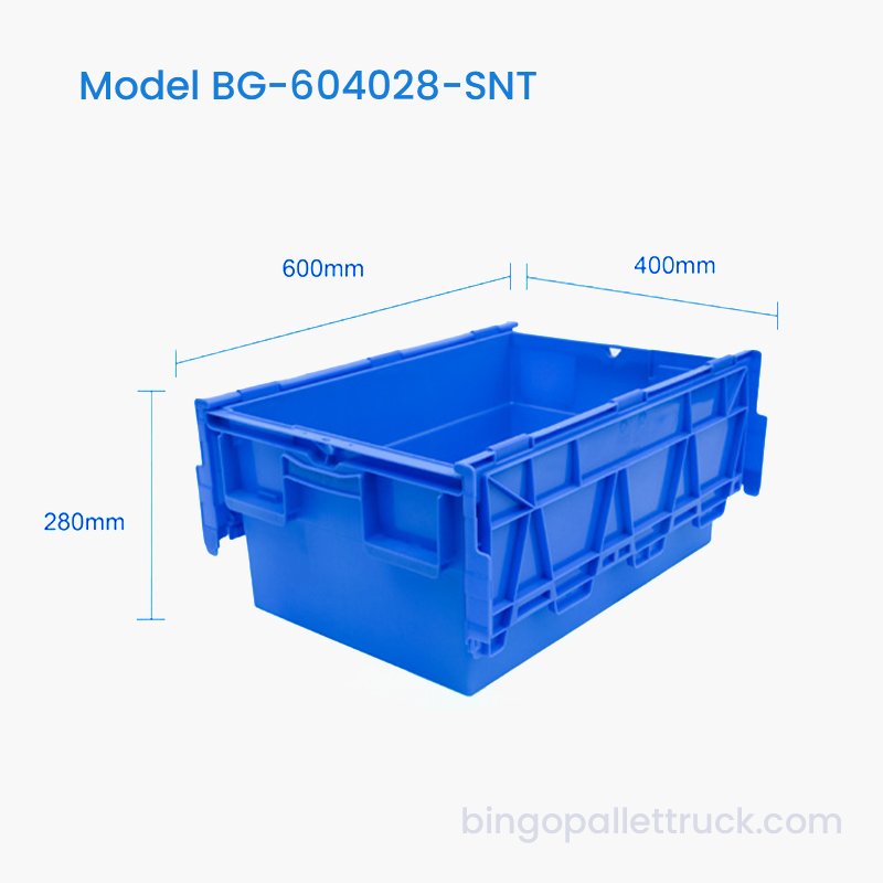 Hộp đựng bằng nhựa xếp và tổ 54L để phân loại hàng hóa trong kho