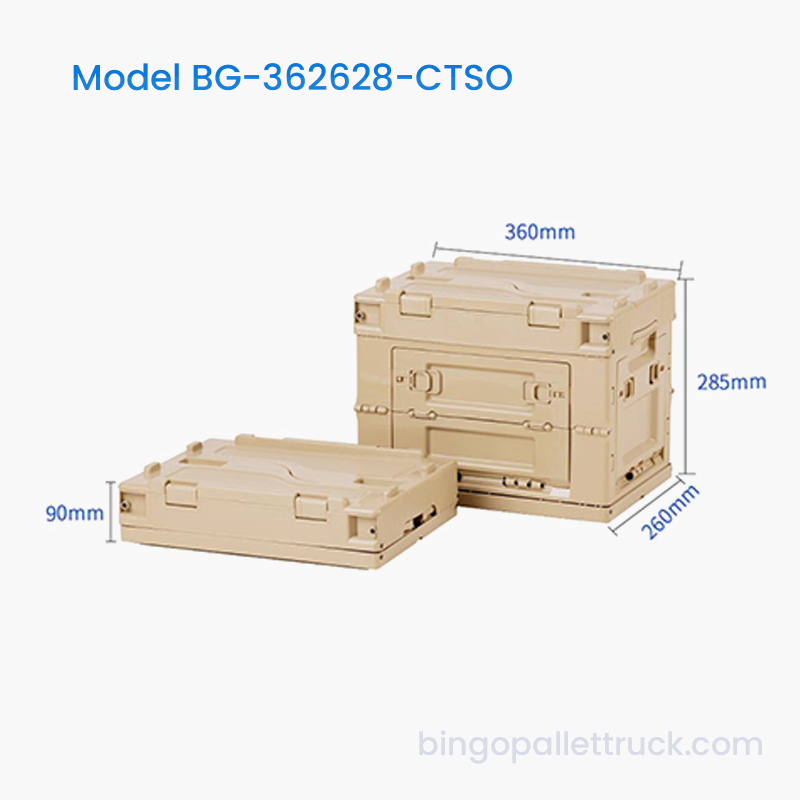 Tote nhựa có thể gập lại 20L có cửa mở bên để lưu trữ kho nhỏ