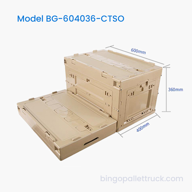 Tote nhựa có thể gập lại 65L có cửa mở bên để vận chuyển hàng rời
