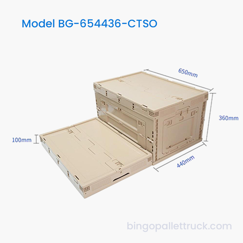 Tote nhựa có thể gập lại hạng nặng 80L có cửa mở bên