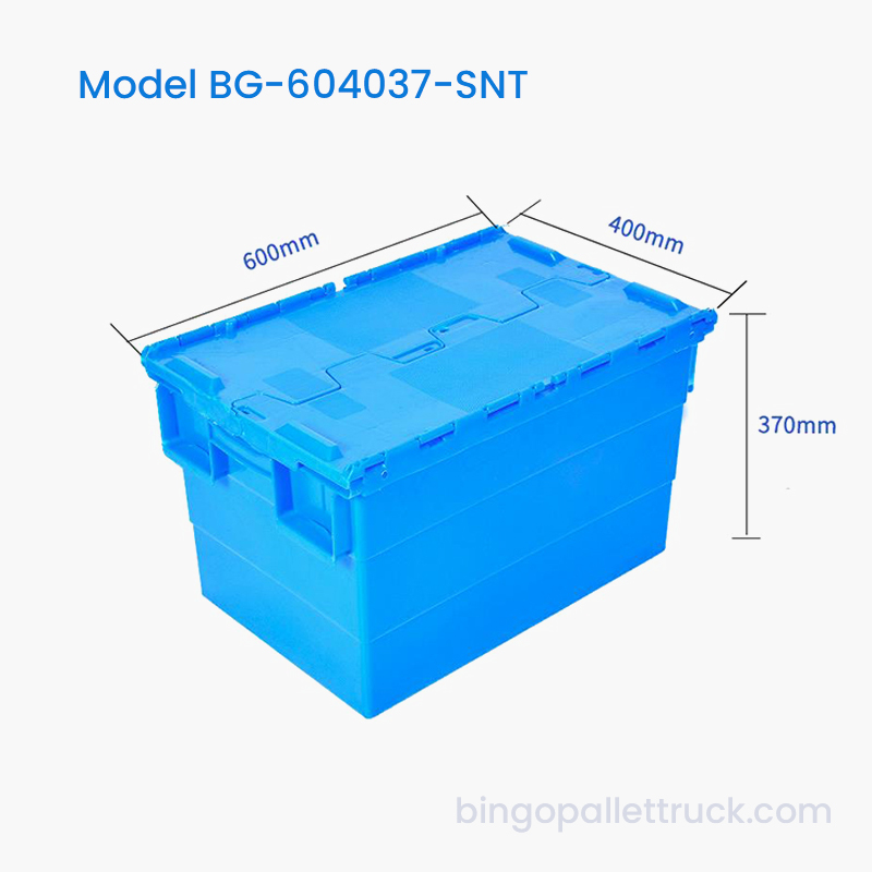 Hộp đựng bằng nhựa có ngăn xếp và tổ 75L để lưu trữ các bộ phận lớn
