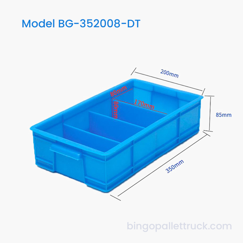 Hộp tote nhựa có thể chia 4 ngăn để sử dụng cho dây chuyền lắp ráp nhà máy