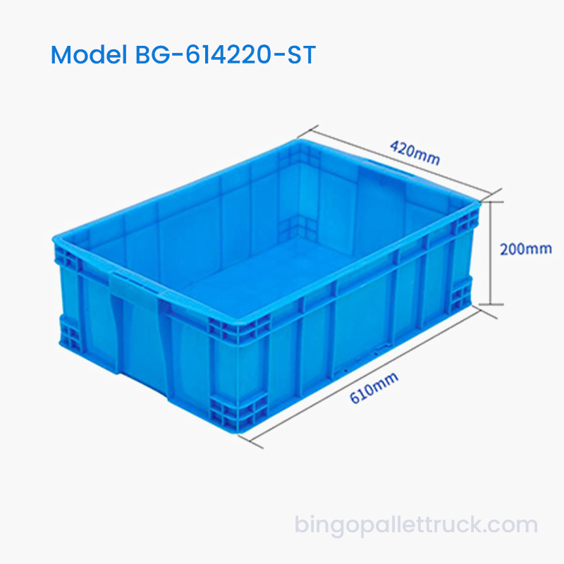 Hộp tote nhựa HDPE 42L có thể xếp chồng lên nhau cho ốc vít công nghiệp