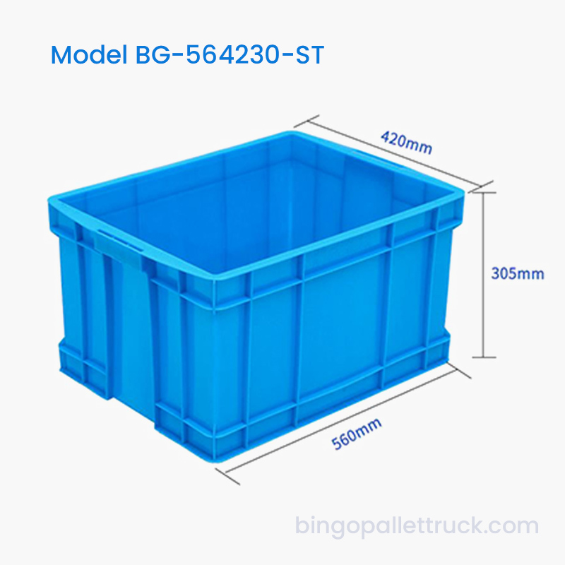 Hộp tote nhựa có thể xếp chồng lên nhau 56L dành cho phân phối công nghiệp và hậu cần