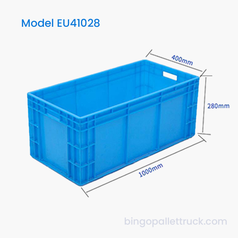 Hộp tote nhựa EU có thể xếp chồng lên nhau 94L ổn định để sử dụng trong hậu cần hạng nặng