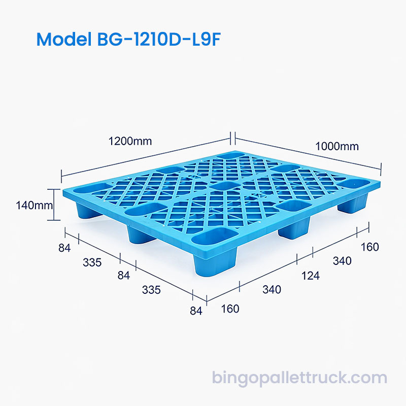 Pallet Nhựa 1200x1000mm Bề Mặt Lưới Chống Trơn Trượt Cho Logistics