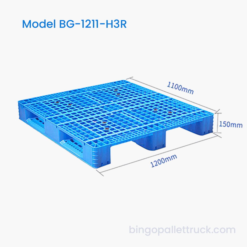Pallet nhựa thực phẩm HDPE 1200x1100mm dùng để xử lý hàng khô