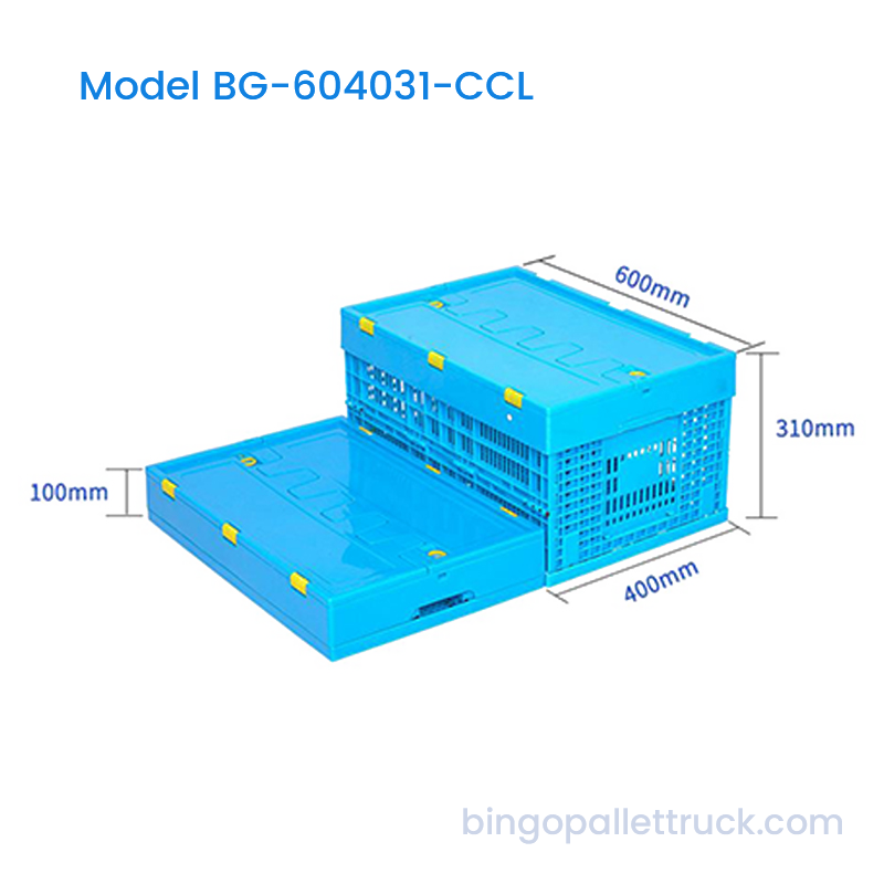 Thùng nhựa gập 57L có nắp để bảo quản kho