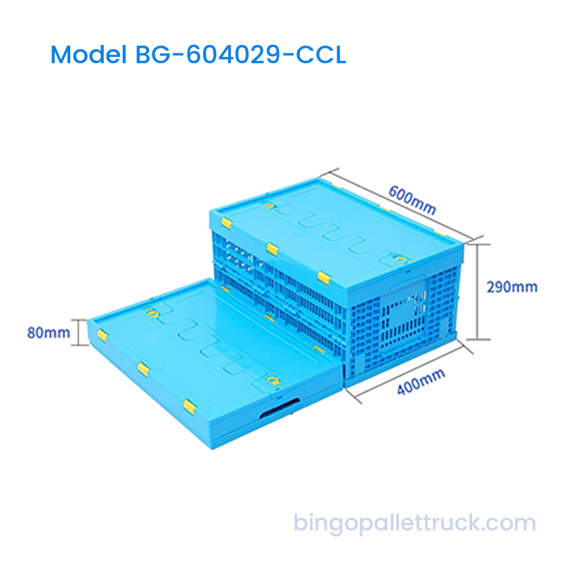 Thùng nhựa có thể gập lại tiết kiệm không gian 53L có nắp cho kho