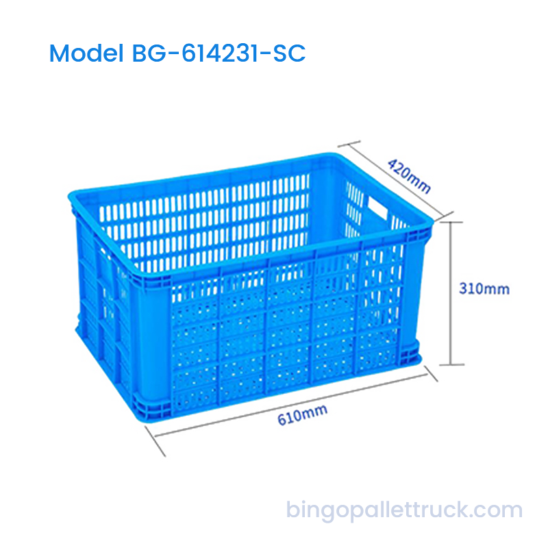 Thùng nhựa xếp chồng 67L HDPE đựng trái cây và rau quả