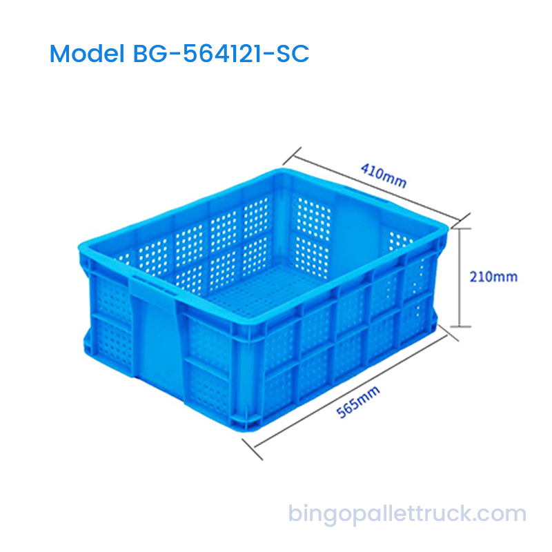 Thùng HDPE có thể xếp chồng lên nhau 38L có lỗ tròn để đựng trái cây và rau quả