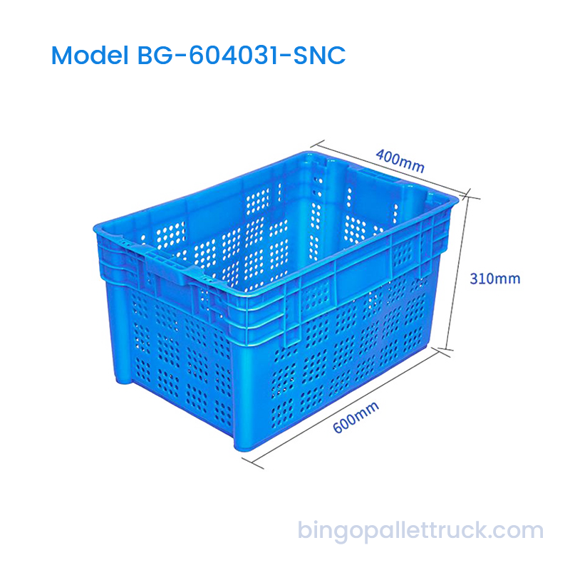 Thùng nhựa có thể xếp chồng lên nhau và lồng nhau 60L để vận chuyển rau quả