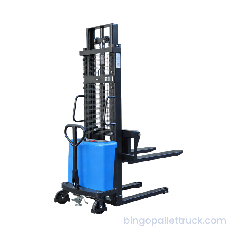 Xe nâng bán điện 1500kg để sử dụng trong kho nhỏ